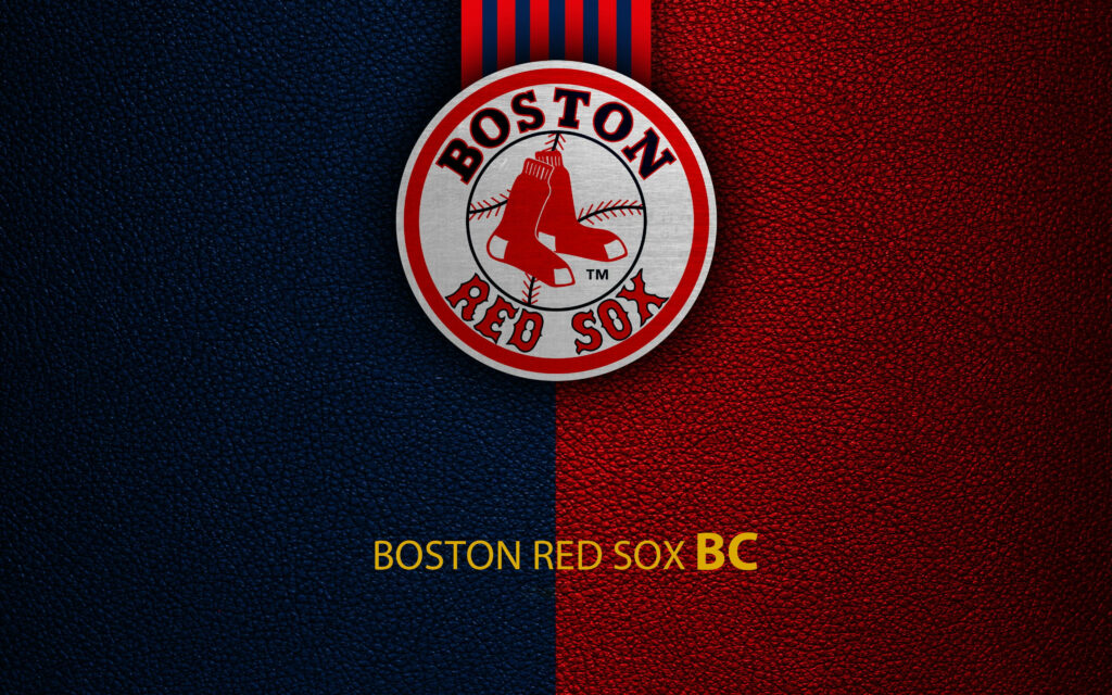 Boston Red Sox logo on navy blue and red textured background with Boston Red Sox BC text Wallpaper