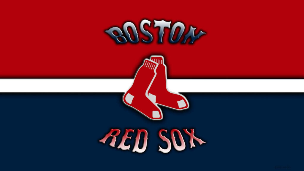 Boston Red Sox wallpaper with iconic red socks logo and bold red white navy blue design background