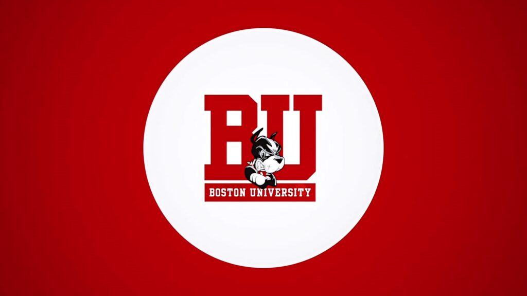 Boston University Rondel Logo wallpaper red white BU letters Terrier mascot collegiate background
