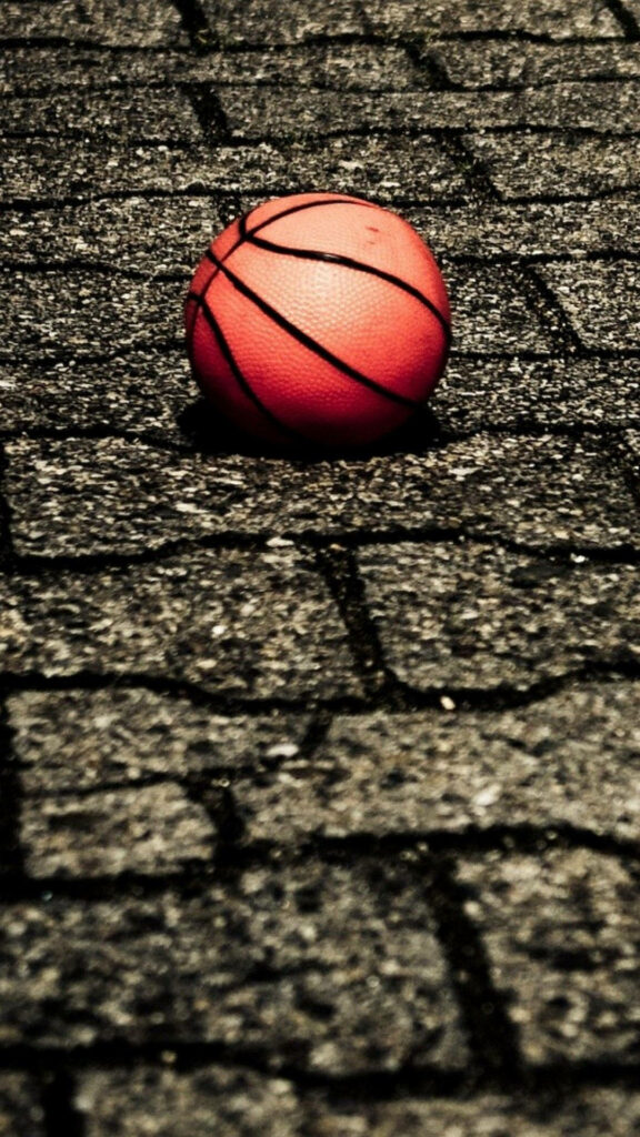 Brick Surface Basketball: A High Definition Background Image Wallpaper