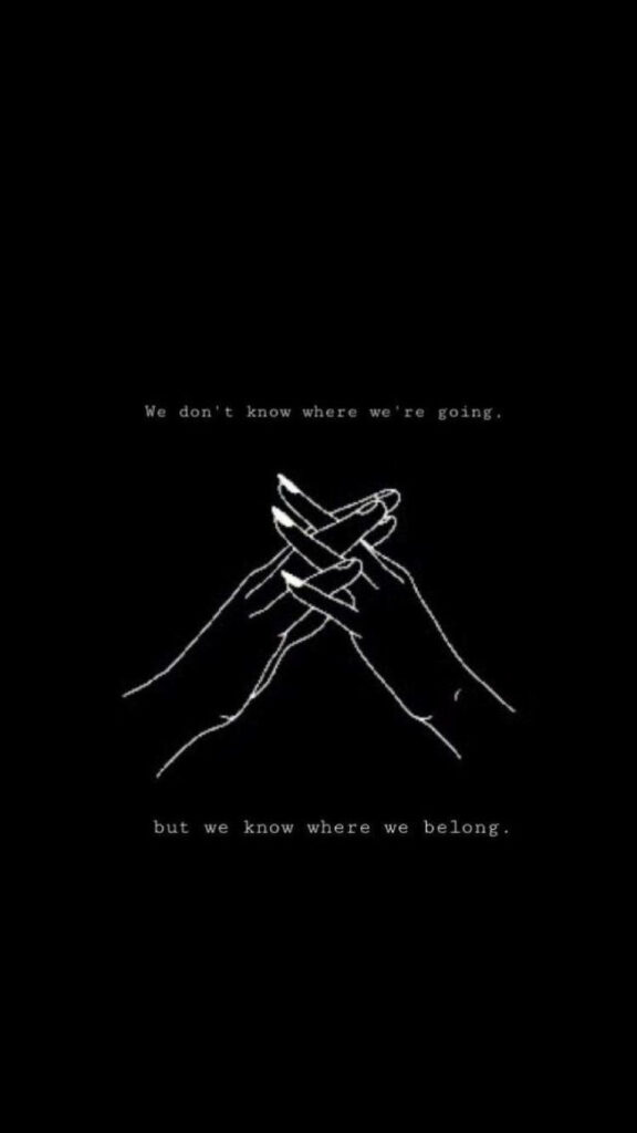 White outlines of hands holding onto each other Wallpaper