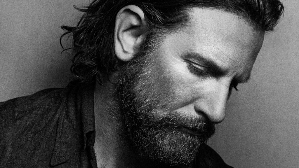 Bradley Cooper greyscale wallpaper rugged beard artistic contemplative portrait background