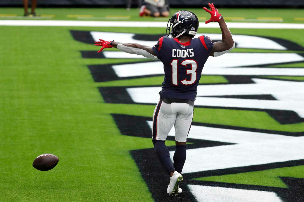 Brandin Cooks Houston Texans football action wallpaper vibrant colors detailed uniform NFL