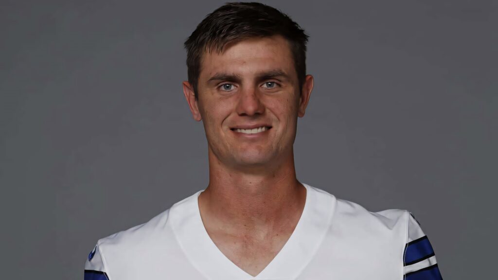 Brandon Aubrey Dallas Cowboys uniform confident pose athletic build high resolution wallpaper