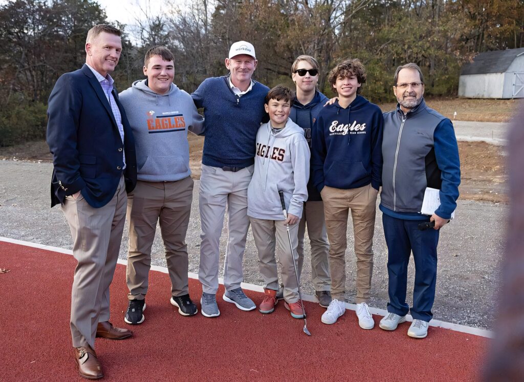 Brandt Snedeker smiling with fans outdoors autumn golf casual attire vibrant natural background Wallpaper