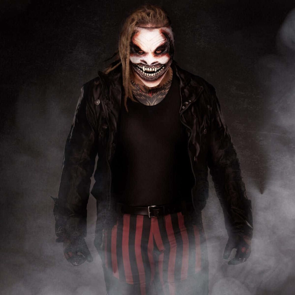 Bray Wyatt The Fiend WWE wallpaper dark attire red black striped pants intense face paint