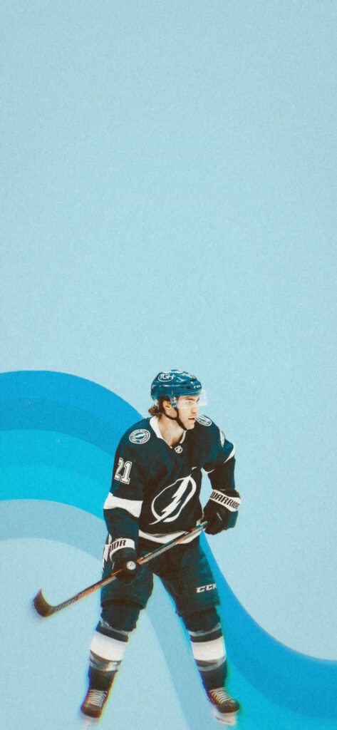Brayden Point Minimalist Wallpaper - Tampa Bay Lightning in Blue
