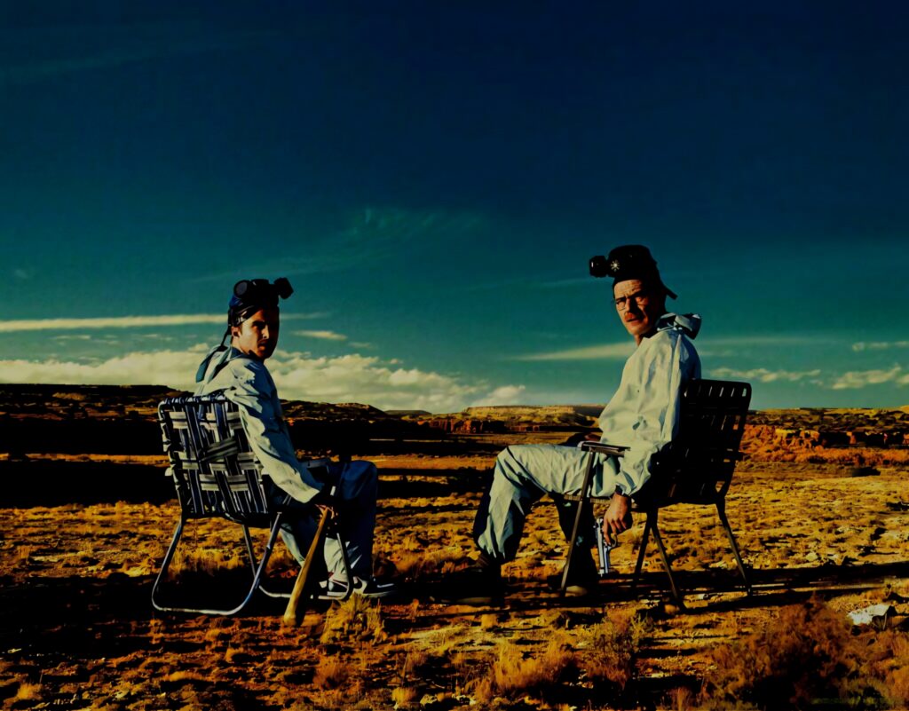 Breaking Bad Wallpaper: Iconic Hazmat Scene in Desert Landscape