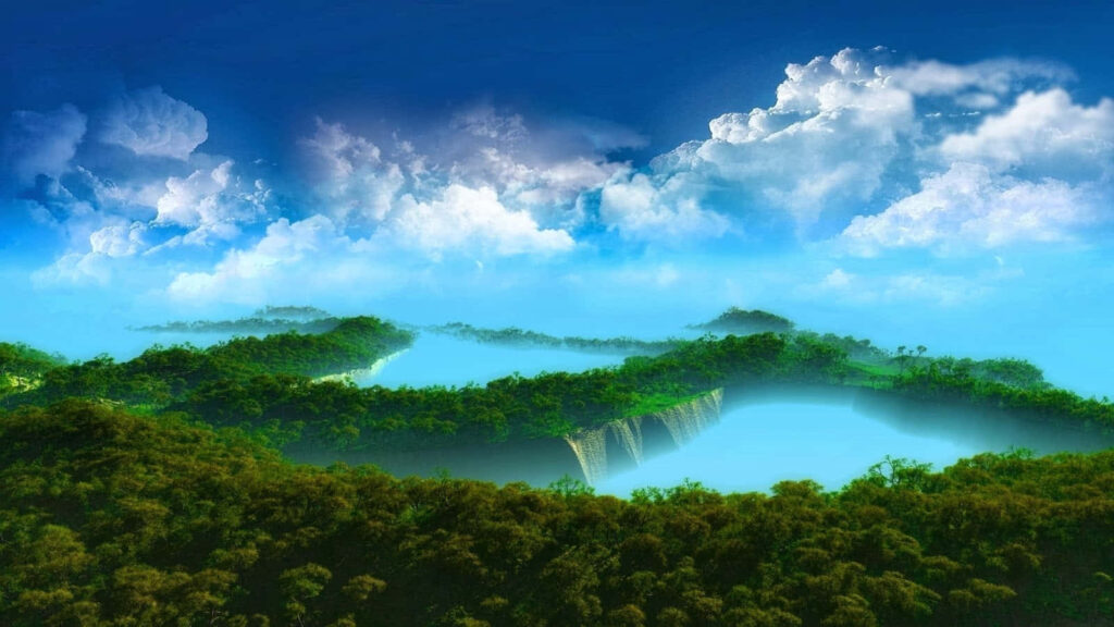 Stunning 3D High-Definition Landscape Wallpaper - Lush Forests & Lakes