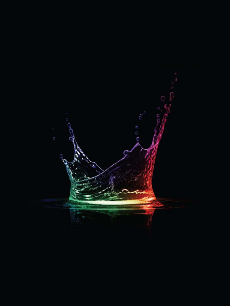 Vibrant 3D Water Splash Wallpaper on Dark Background - Striking Design