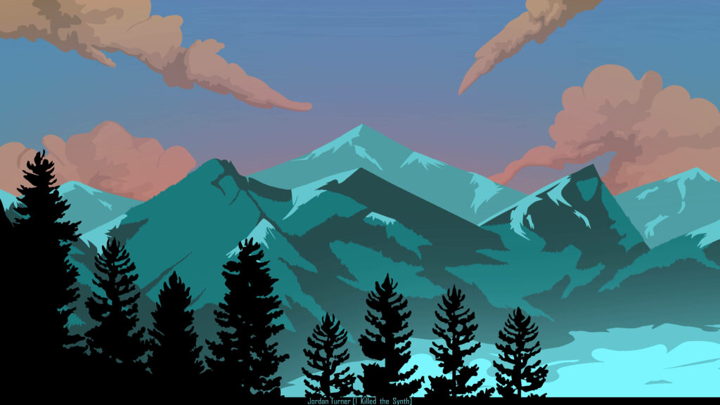 Breathtaking 8K Mountain Range Vector Art Wallpaper Background