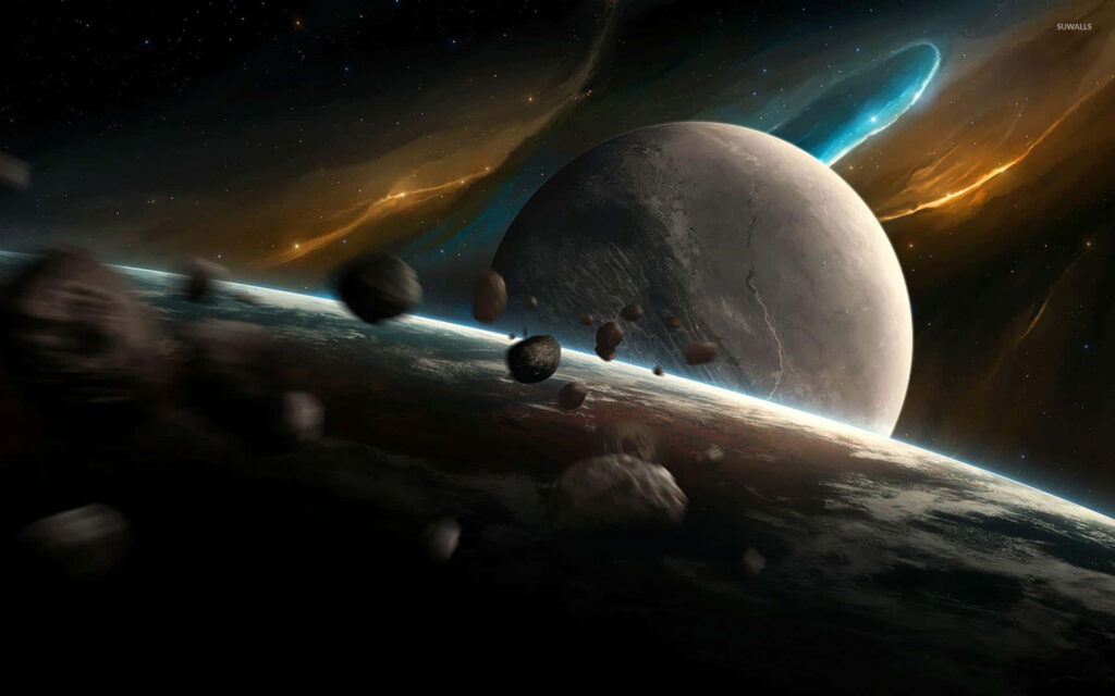 Breathtaking Asteroid Field Wallpaper - Cosmic Outer Space Background