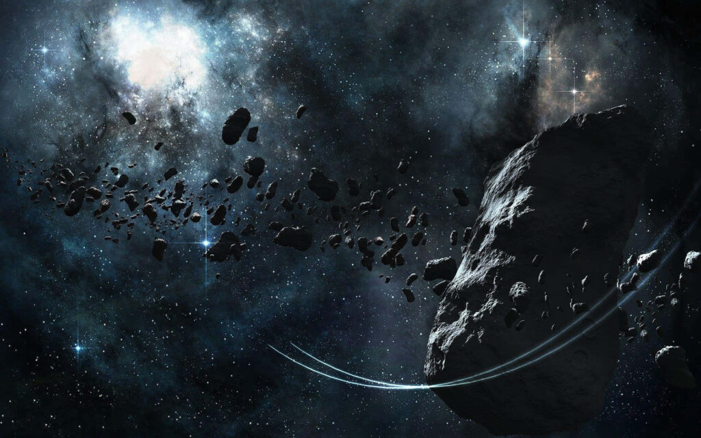 Stunning Asteroid Wallpaper: Close Encounter in Cosmic Space