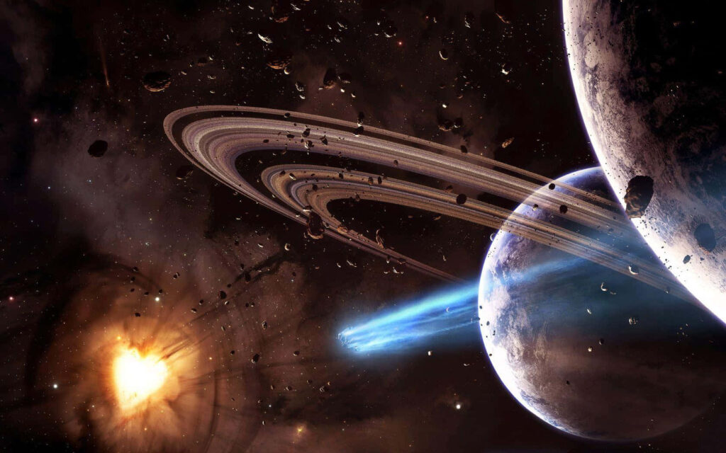 Majestic Asteroid Wallpaper: Celestial Beauty & Earth Glow