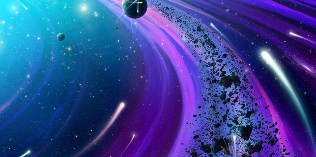 Stunning Asteroid Wallpaper: Colorful Cosmic Space Background