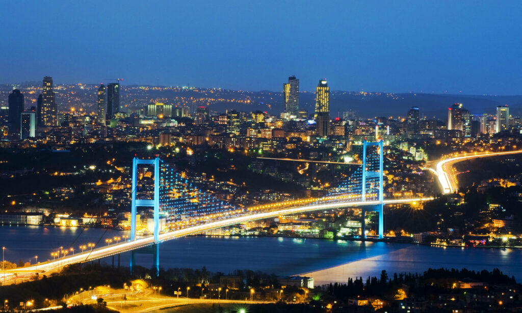 Stunning Bosphorus Bridge Night View - Istanbul Skyline Wallpaper