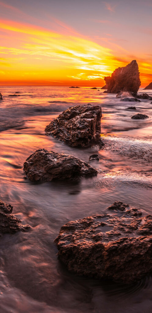 Stunning California Beach Sunset Wallpaper for iPhone Background