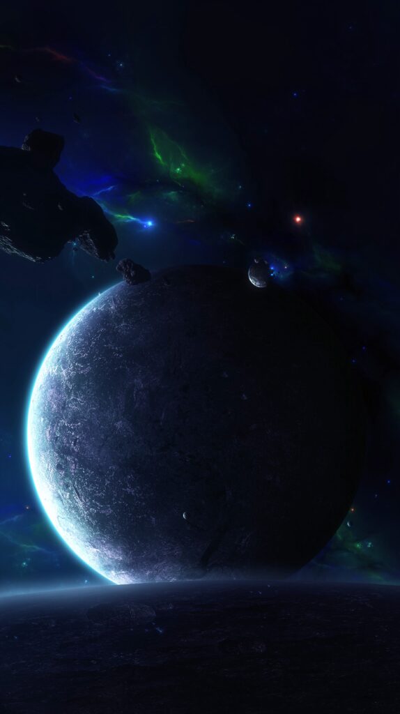 Stunning Cosmic Wallpaper: Mysterious Planet & Nebula in Deep Space