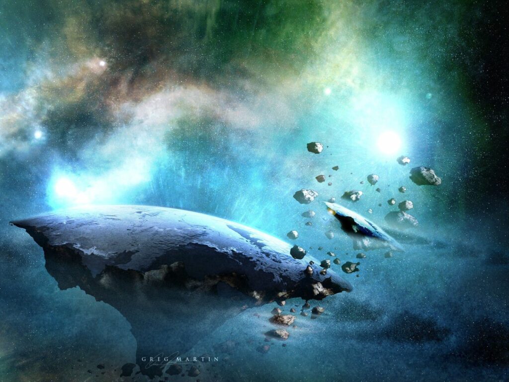 Stunning Cosmic Wallpaper: Shattered Planet & Ethereal Glow