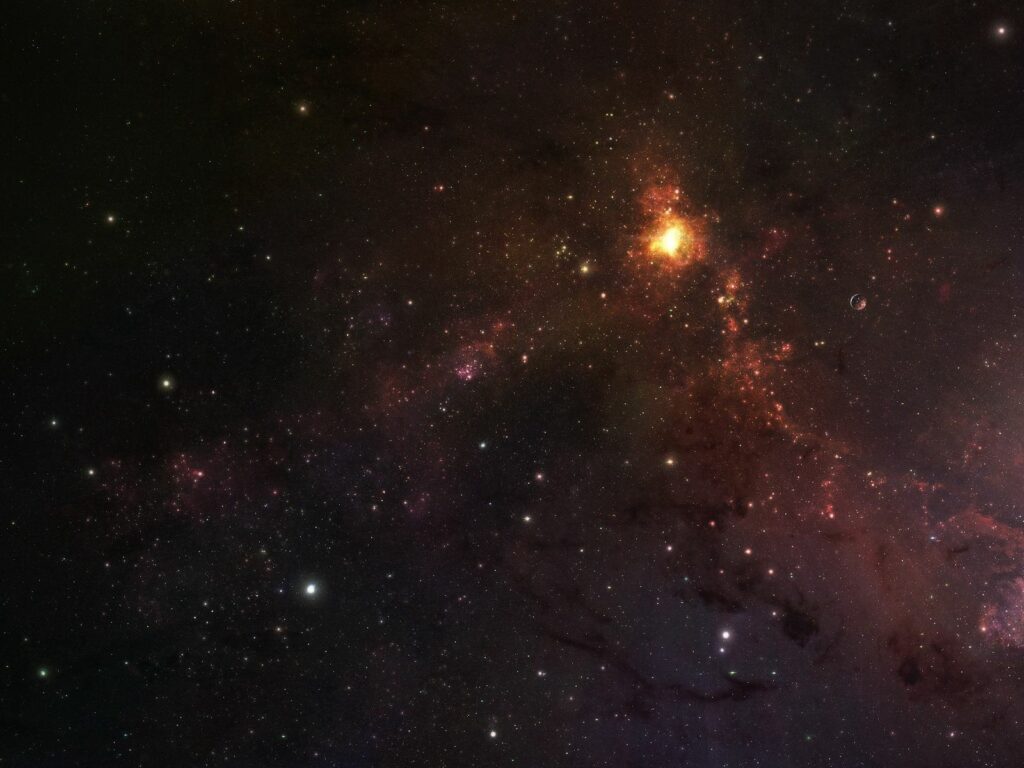 Cosmic Wallpaper: Glowing Stars & Distant Galaxies in Space