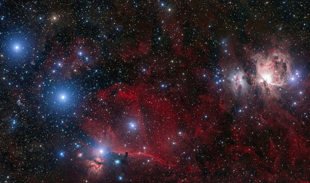 Breathtaking Deep Space Wallpaper: Glowing Stars & Red Nebulae