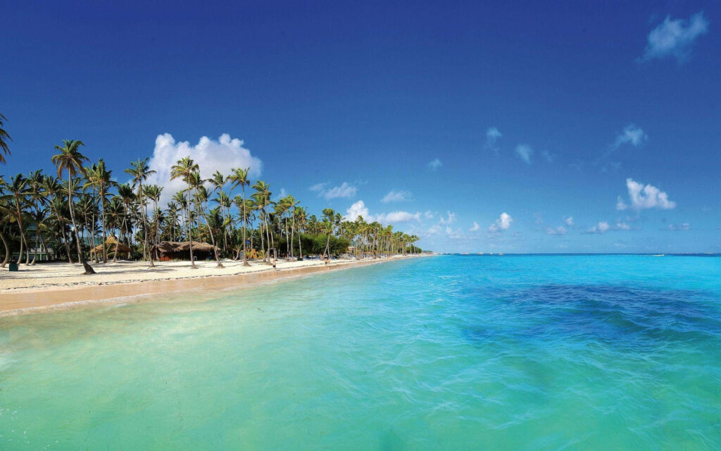 Tranquil Dominican Republic Oceanfront Wallpaper: Turquoise Bliss