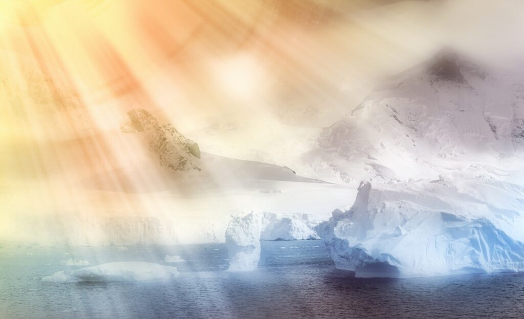 Radiant Glacier Wallpaper: Stunning Ice Landscape Background
