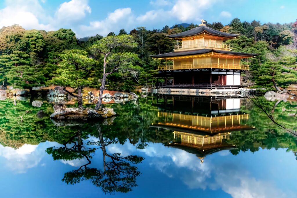 Breathtaking Golden Pavilion Wallpaper: Serene Nature Reflection