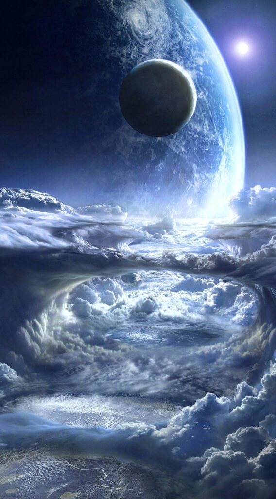 Cosmic Fantasy HD Phone Wallpaper: Otherworldly Space Landscape