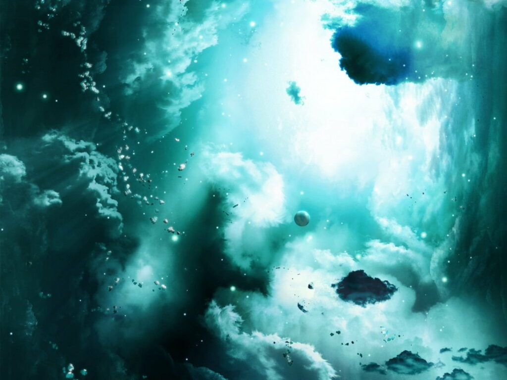 Breathtaking HD Wallpaper of Dark Turquoise Clouds & Luminous Sky