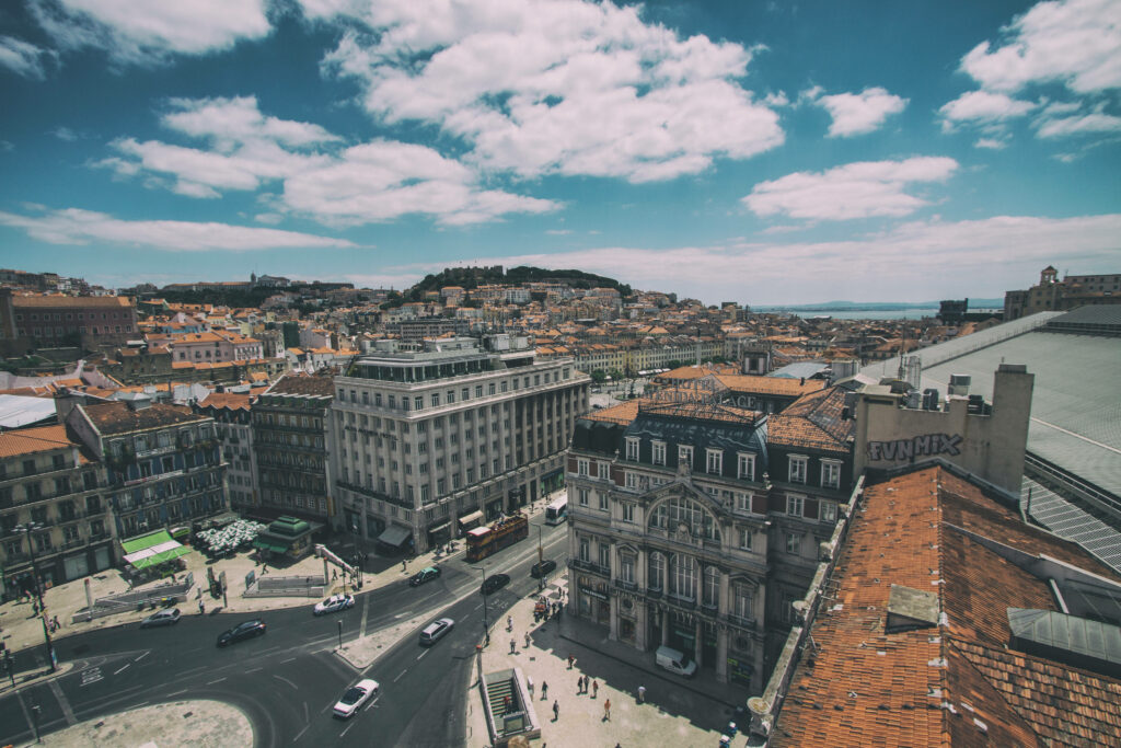Breathtaking Lisbon Skyline: Historic Architecture & Red Rooftops Wallpaper