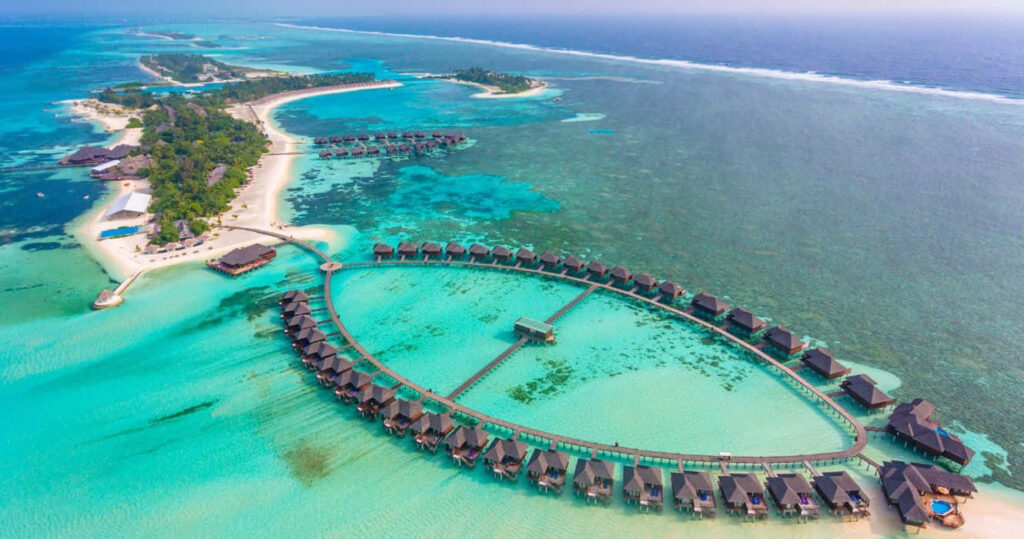 Breathtaking Maldives Island Paradise Aerial View Wallpaper