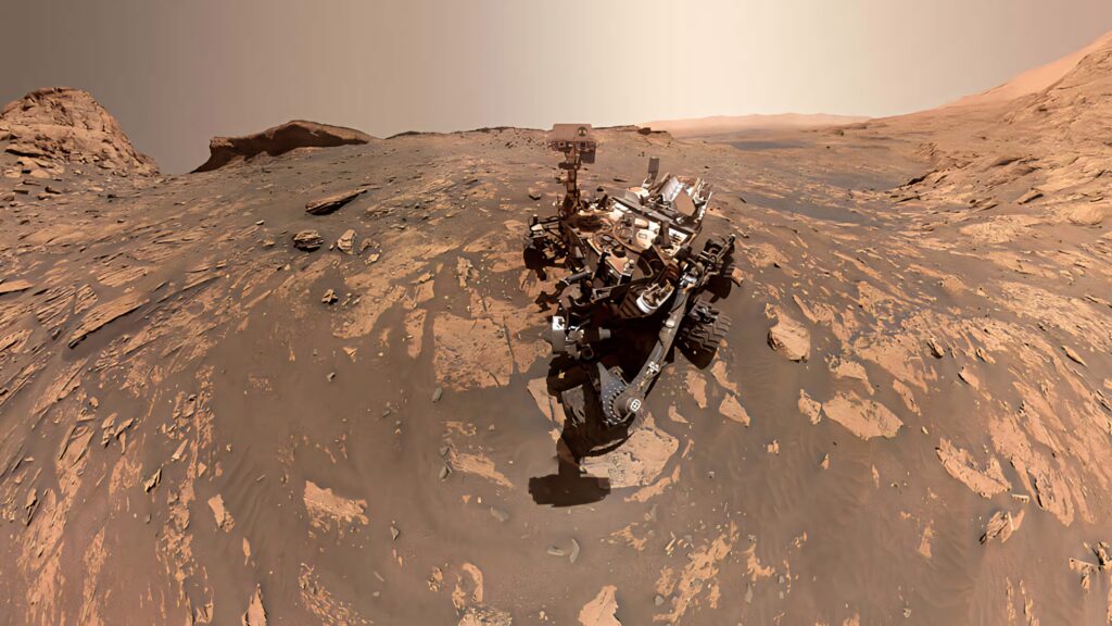 Breathtaking Mars Landscape: Curiosity Rover Wallpaper Background