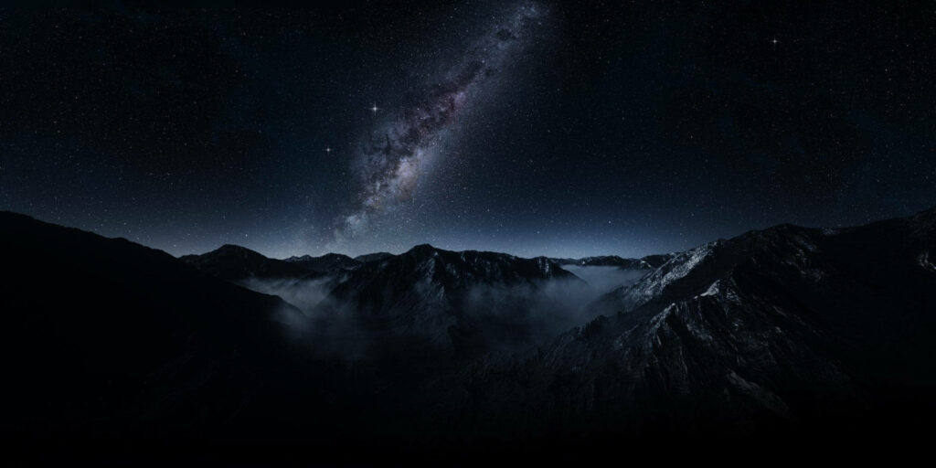 Stunning Milky Way Wallpaper Over Rugged Mountain Landscape