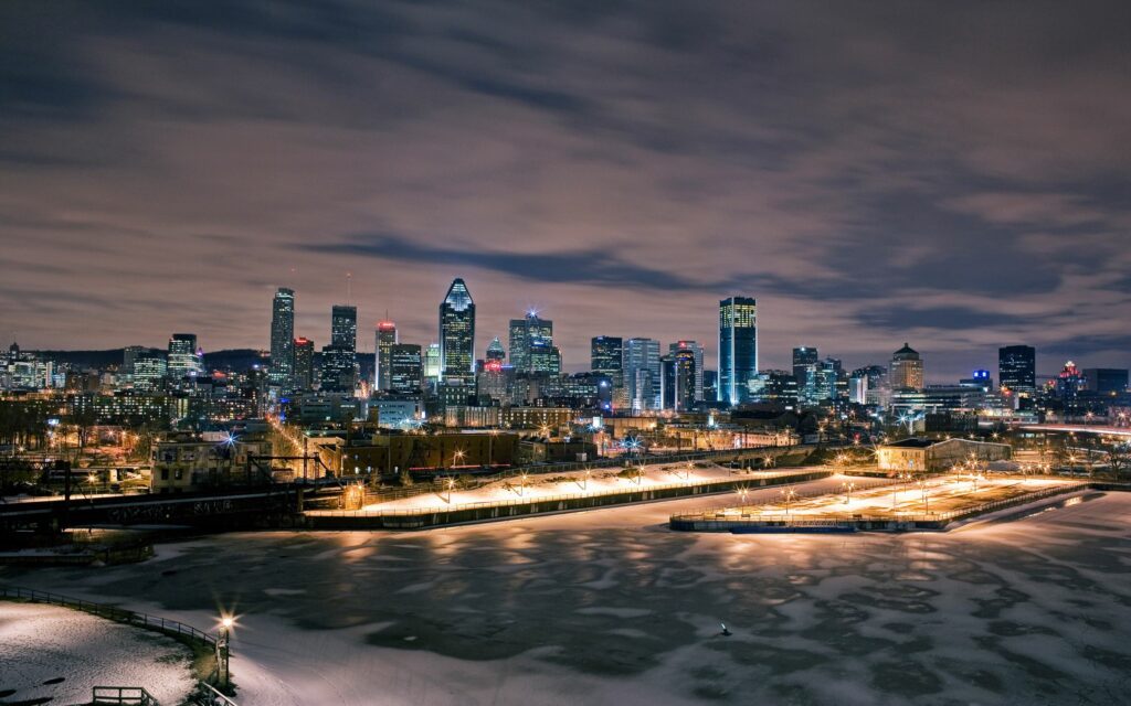 Breathtaking Montreal Night Skyline Wallpaper Background