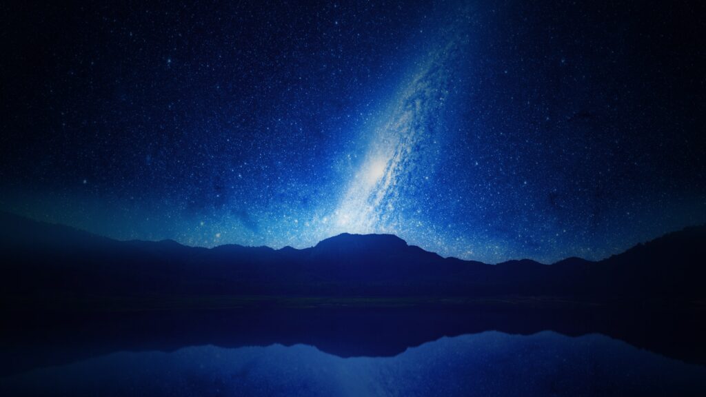 Breathtaking Mountain Wallpaper: Starry Sky & Milky Way Reflection