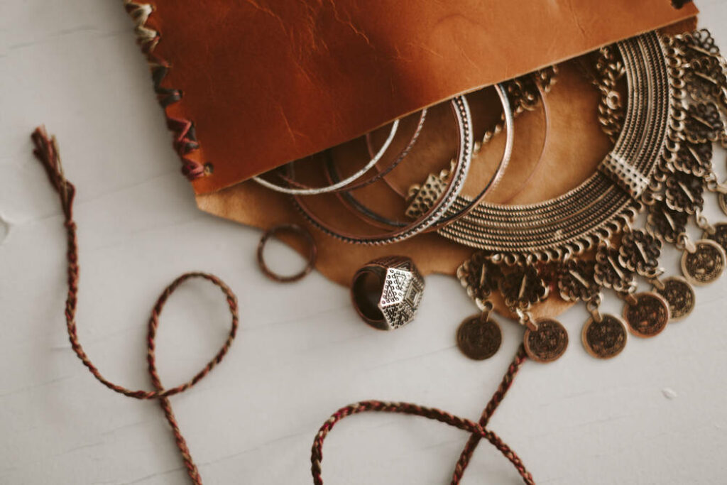 Pinterest's Marvelous Picture: An Elegant Necklace Safely Tucked in a Luxurious Leather Storage Case for Your Laptop Background Wallpaper