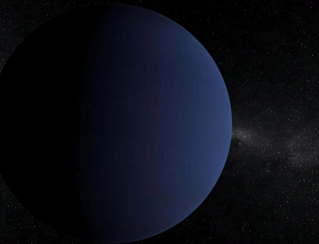 Breathtaking Neptune View: Deep Turquoise Space Wallpaper Background