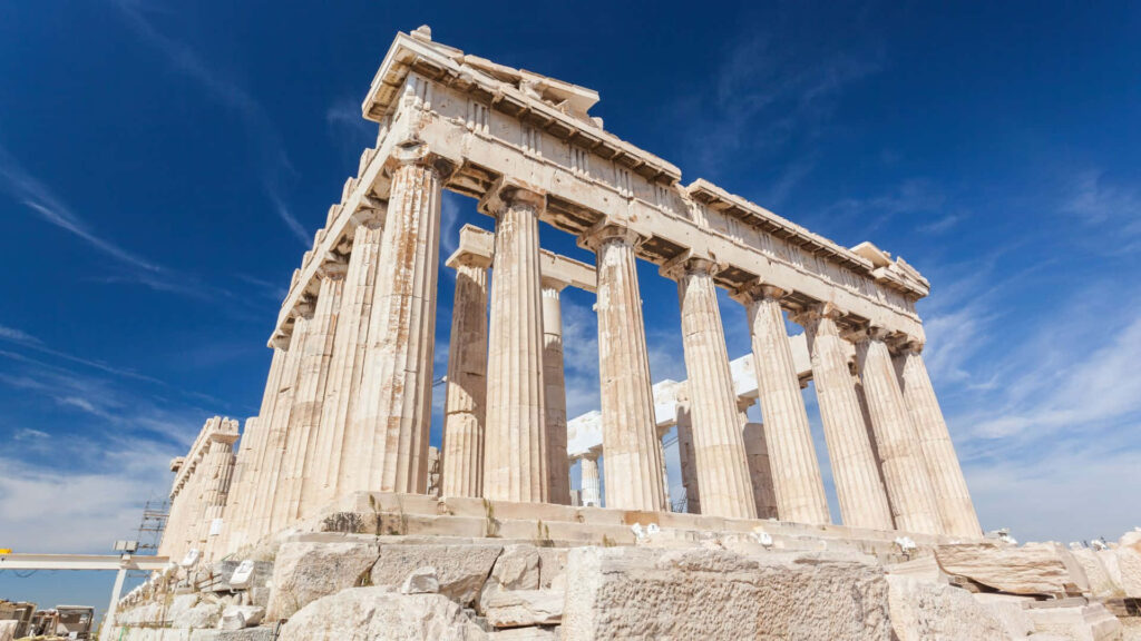 Breathtaking Parthenon Wallpaper: Ancient Athens Under Clear Skies