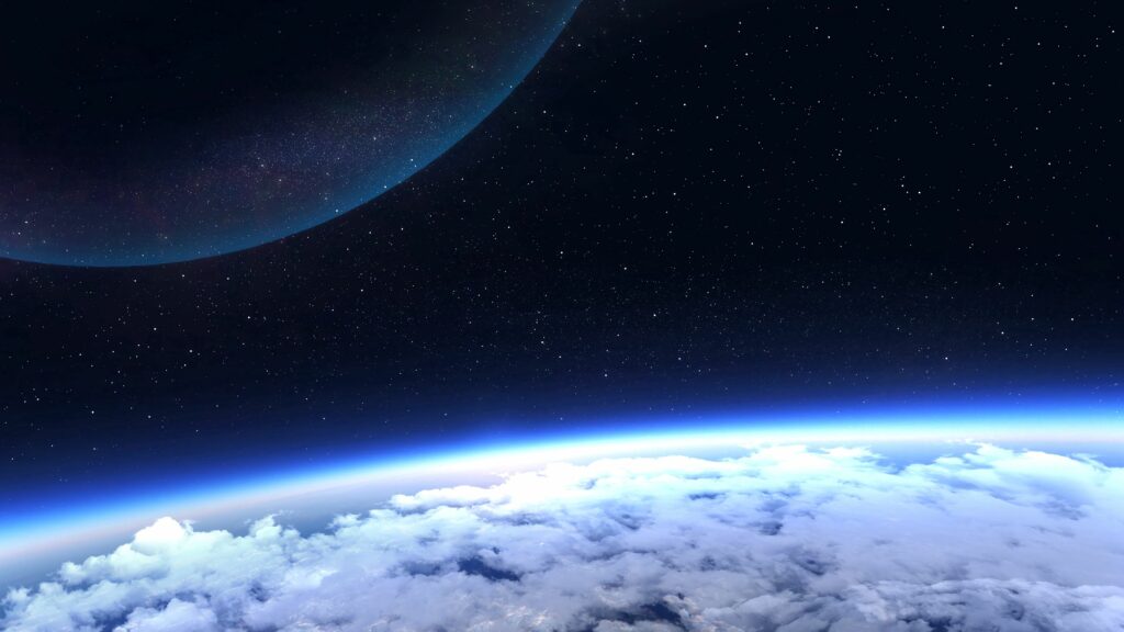 Glowing Planet Wallpaper: Stunning Outer Space Atmosphere & Stars