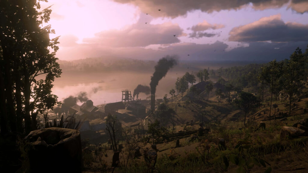 Breathtaking Red Dead Redemption Wallpaper: Serene Countryside Sunset