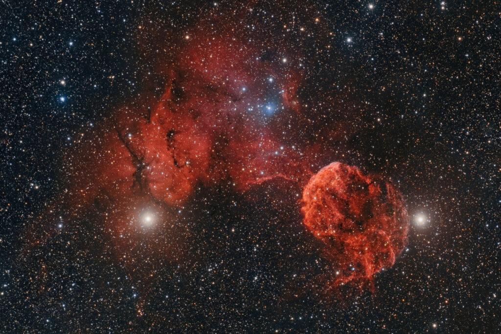 Stunning Red Nebula Wallpaper - Immersive Cosmic Space Background