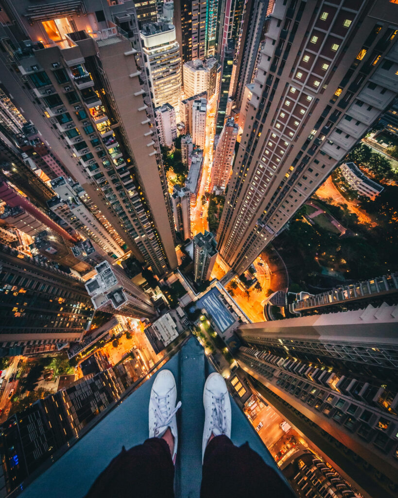 Breathtaking Rooftop City Skyscraper View - Urban Wallpaper Background