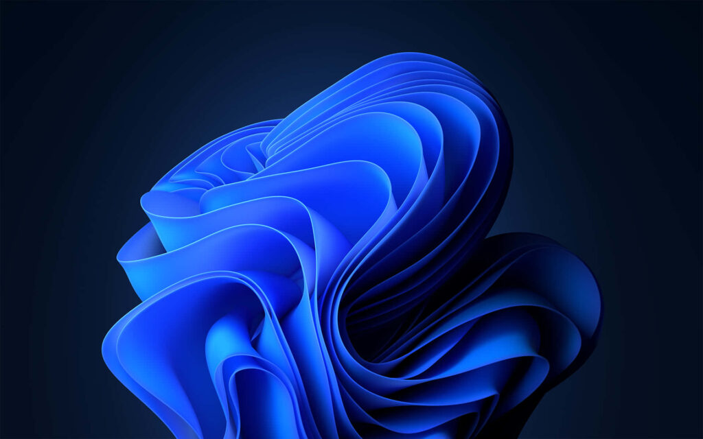 Breathtaking Blue Ruffled Wallpaper Design on Dark Background
