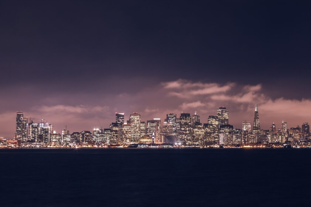 Breathtaking San Francisco Night Skyline Wallpaper Background