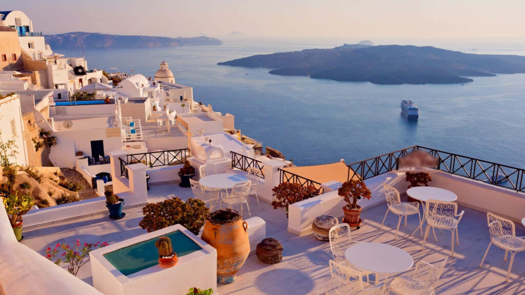 Breathtaking Santorini Wallpaper: Whitewashed Homes & Tranquil Sea