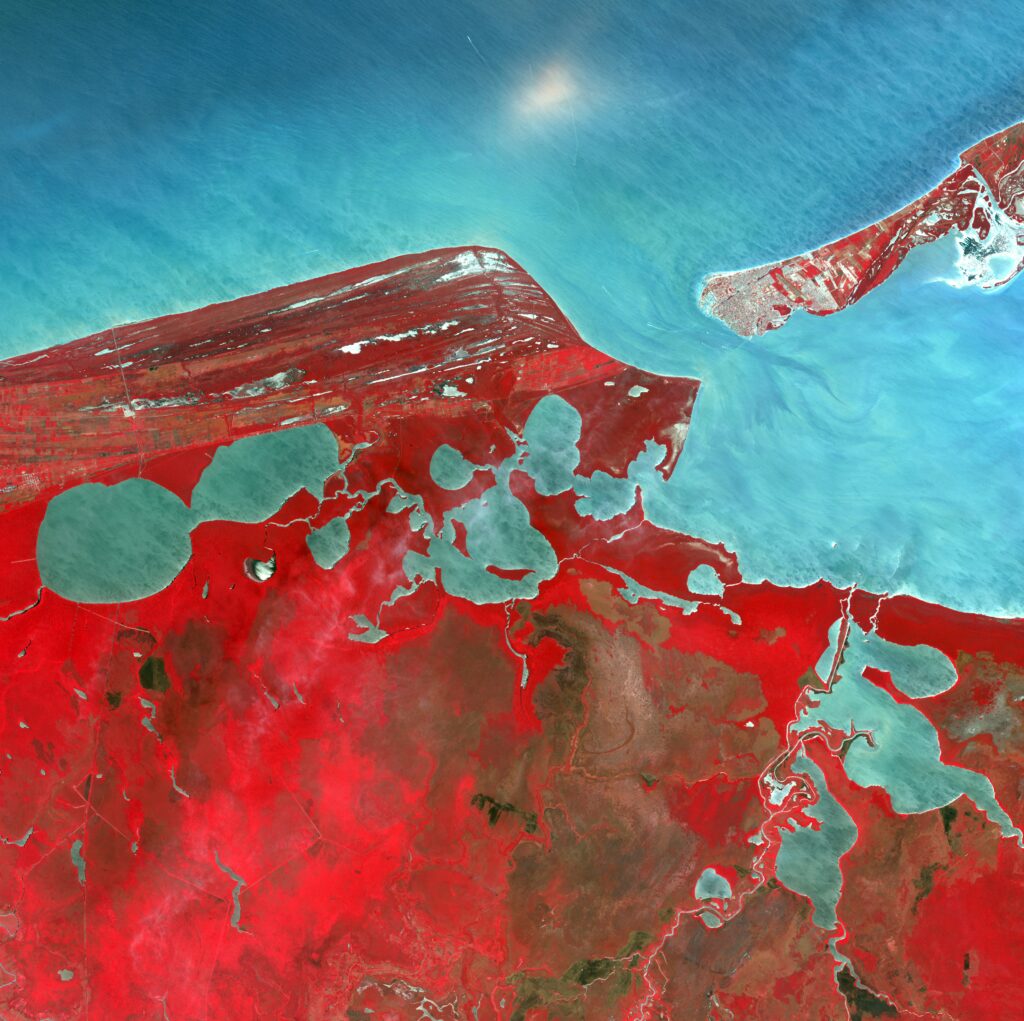Breathtaking Satellite View Wallpaper: Vibrant Earth’s Surface Background