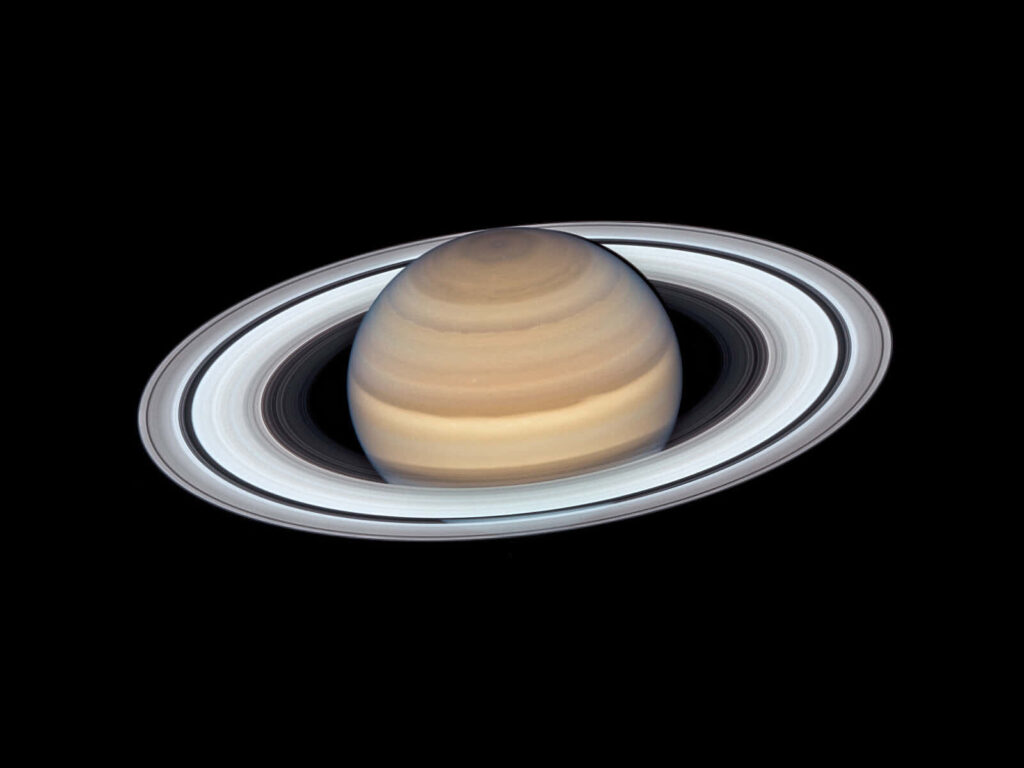 Stunning Saturn Wallpaper: Iconic Rings Against Dark Space