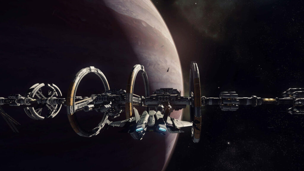 Futuristic Space Station Wallpaper: Stunning Earth Orbit View