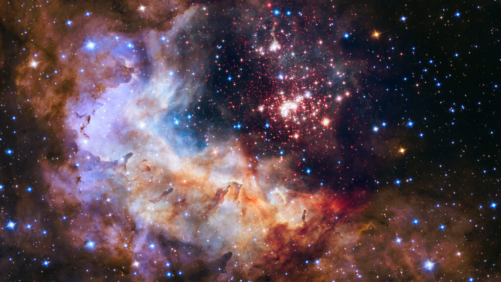 Vibrant Cosmic Wallpaper: Stunning Stars & Colorful Nebula Background
